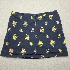 Karen Scott Women's Skort Navy Blue Floral Print Size 16W Knee Length A-Line